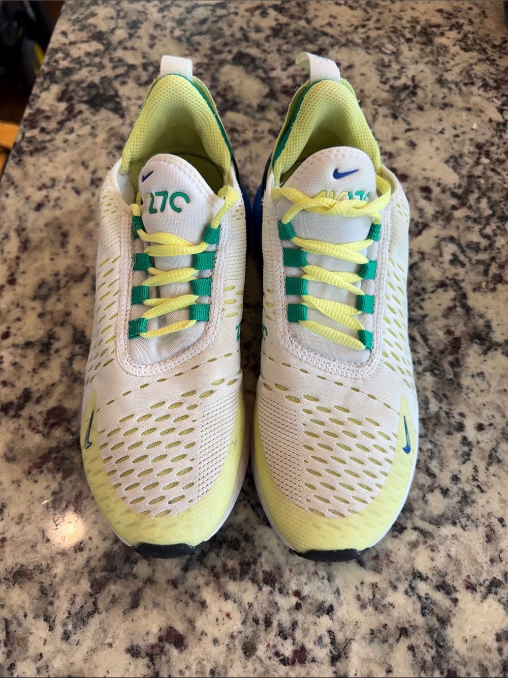 Nike Kids White, Yellow & Green 270 Sneakers